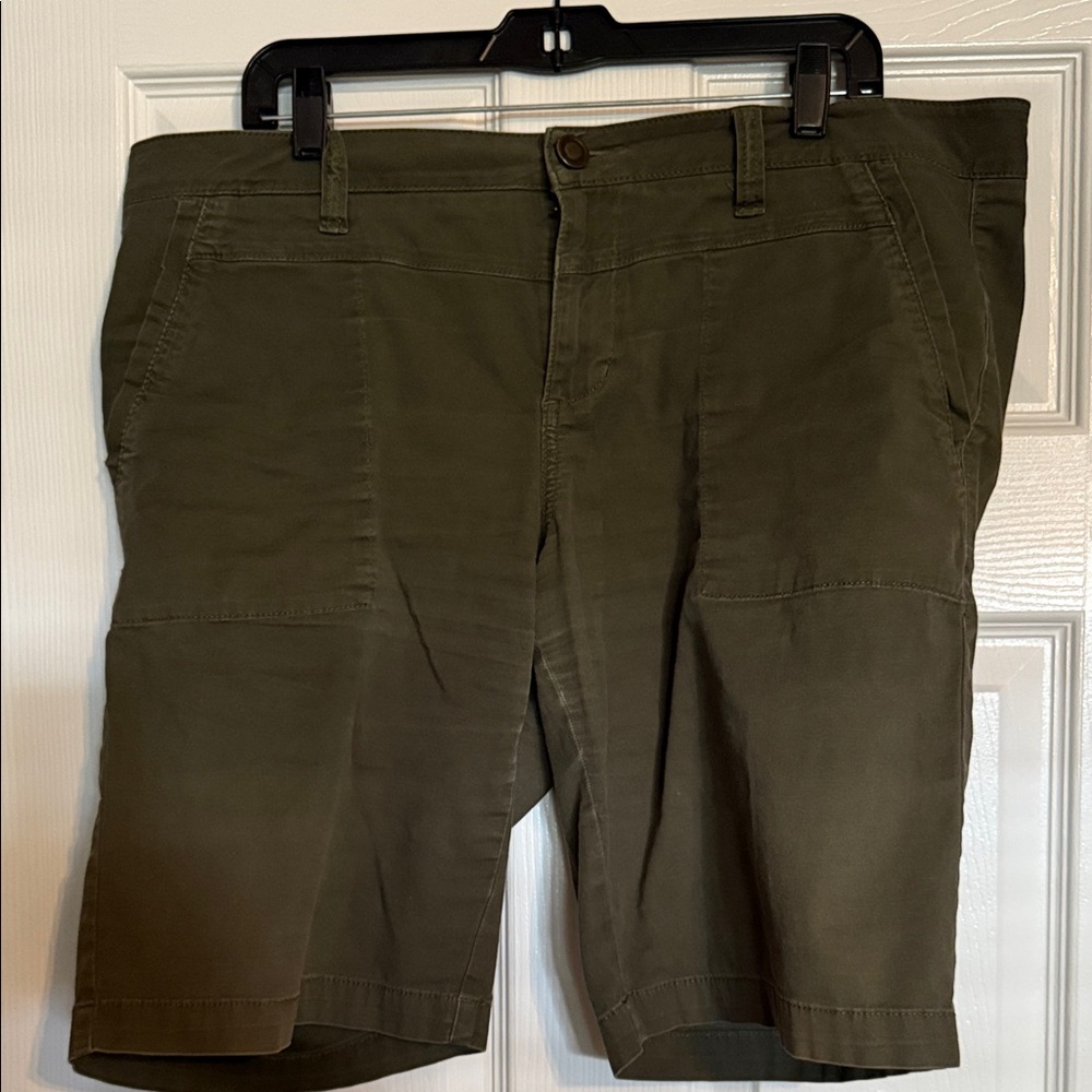 CAbi Dark Olive Cargo Shorts